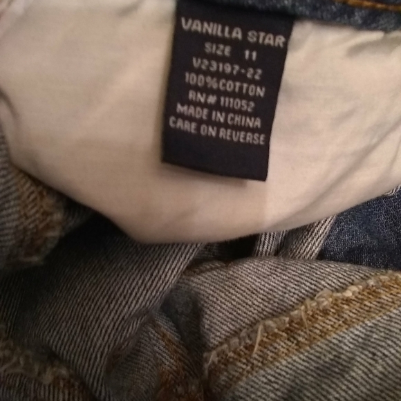 VANILLA STAR Pants  BOYFRIEND Jean Super High Rise Distressed Wash Size 11 - Picture 5 of 6